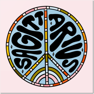 Sagittarius Peace Sign Posters and Art